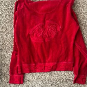 Vintage Ecko Red Vibrant Red Velour Jacket Track Suit